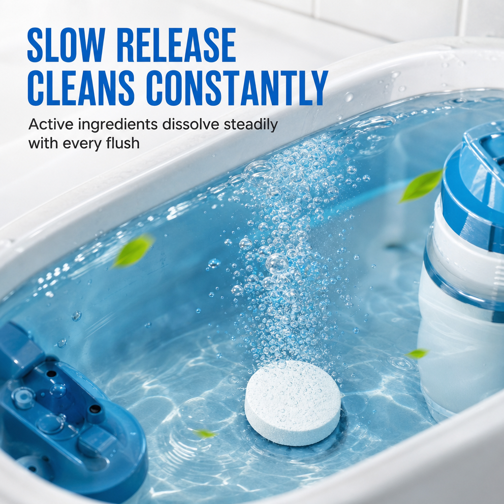 ⏳Limited Stock 50% OFF🚽20 Count Round Deodorizing Toilet Tank Tablets, Easy Drop-in Cleaning