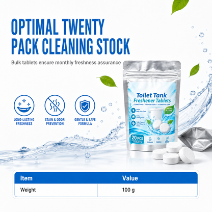 ⏳Limited Stock 50% OFF🚽20 Count Round Deodorizing Toilet Tank Tablets, Easy Drop-in Cleaning